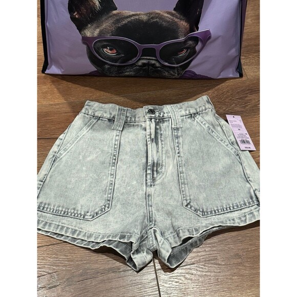 BNWT Wild Fable Gray Wash Super High Rise Utility Shorts 00 - Picture 2 of 4